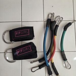 FitGirl Resistance Band Set with Ankle Straps - Multi Color